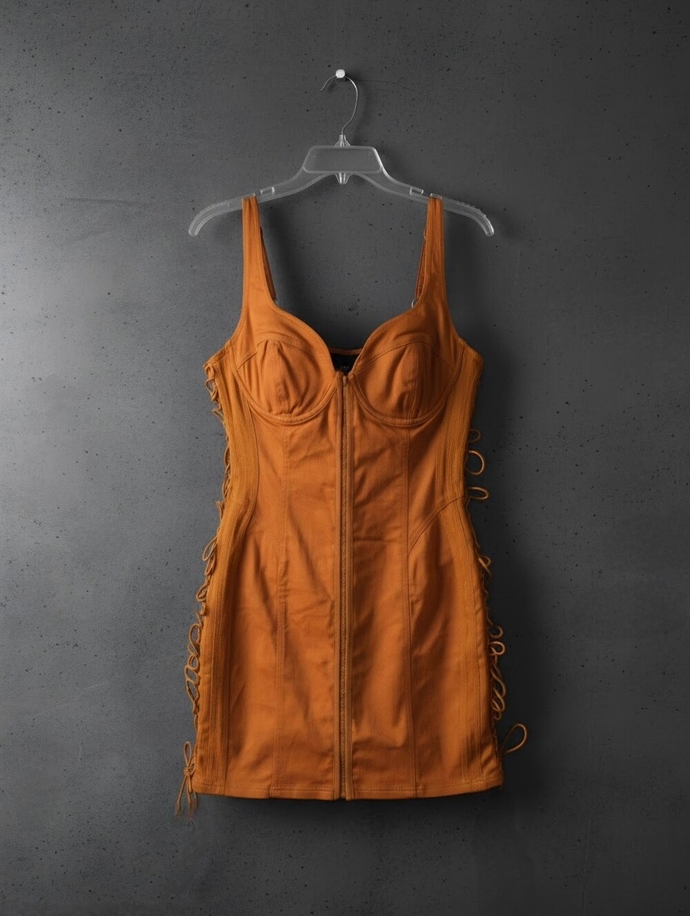 NWT Adidas x Ivy Park Corset Twill Mini Dress | Focus Orange, XL